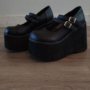 Demonia 4.75" Platform Mary Janes - Size 6, Black Women's Shoes